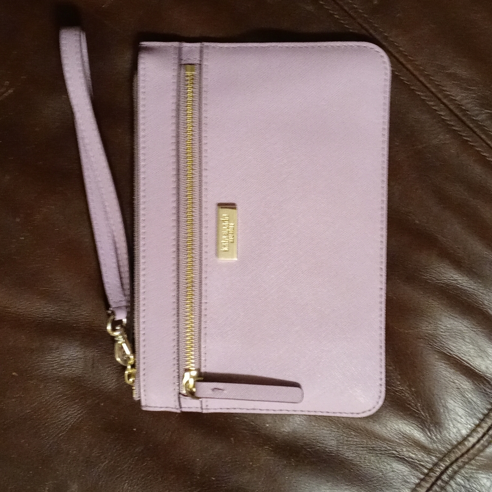 NWOT Kate Spade lavender wristlet Gold accents